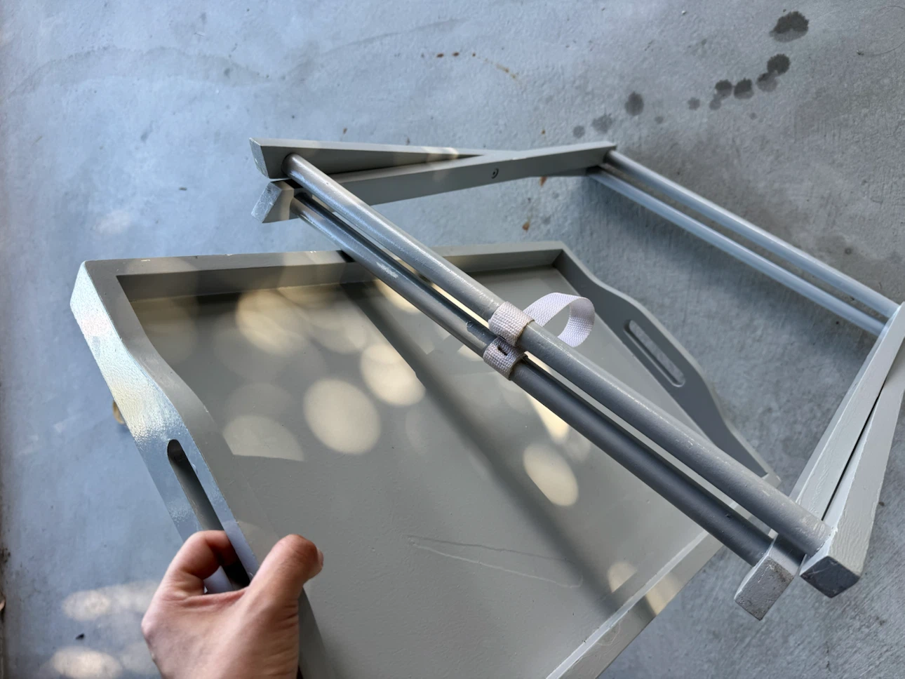 Grey TV Tray Table with Folding Stand - photo 3