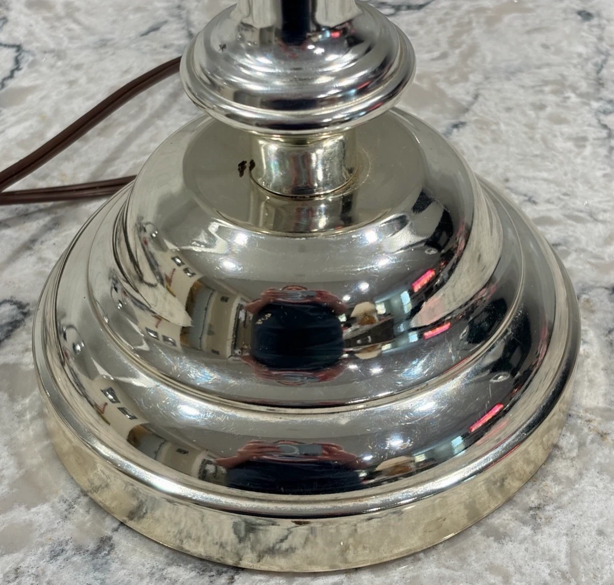 Vintage Brass & Chrome Swing Arm Table Lamp - photo 5