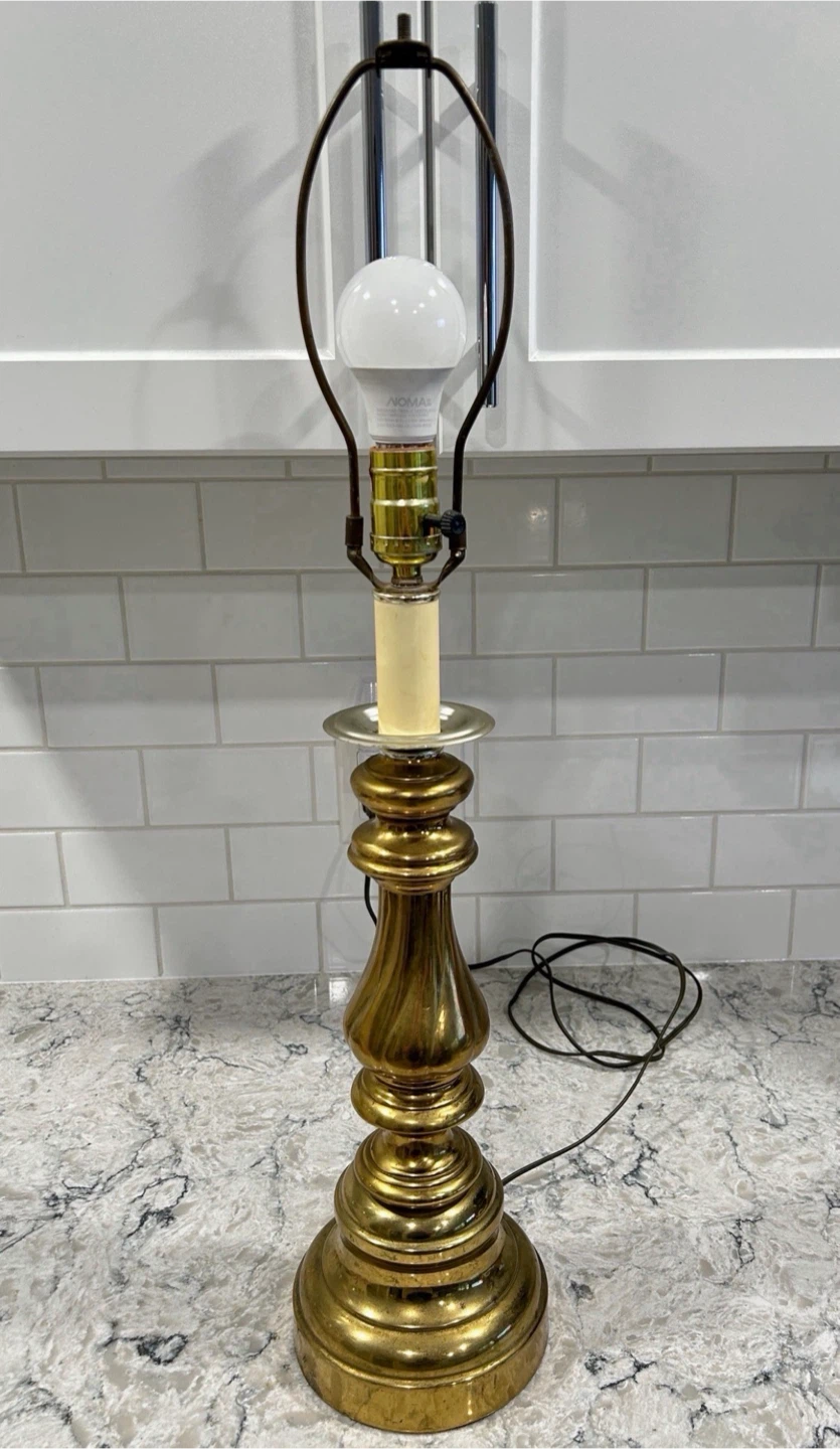 Vintage Brass Table Lamp Candlestick Style (No Shade)
