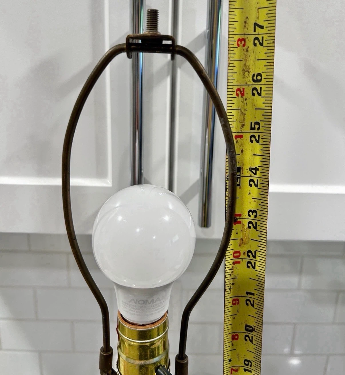 Vintage Brass Table Lamp Candlestick Style (No Shade) - photo 4