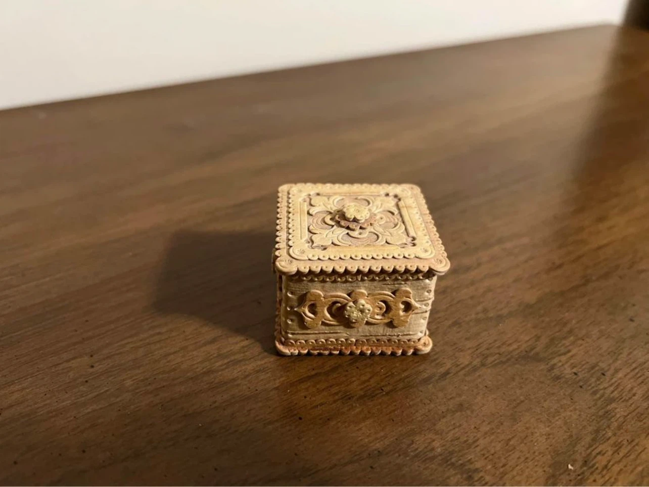 Mini Ornate Carved Trinket Box