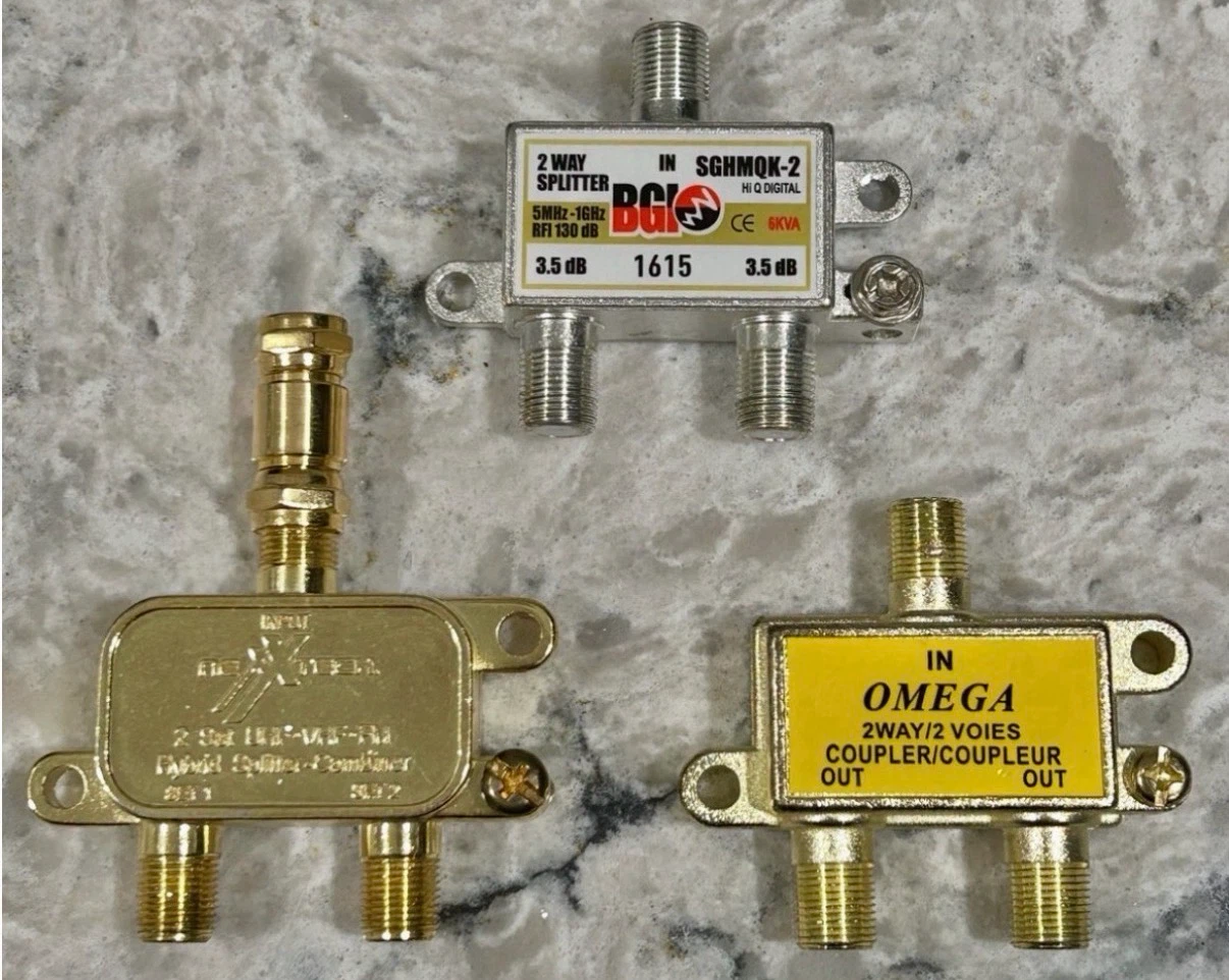 2-Way UHF-FM Coaxial Cable Splitters/Couplers ($3 ea/all for $5)