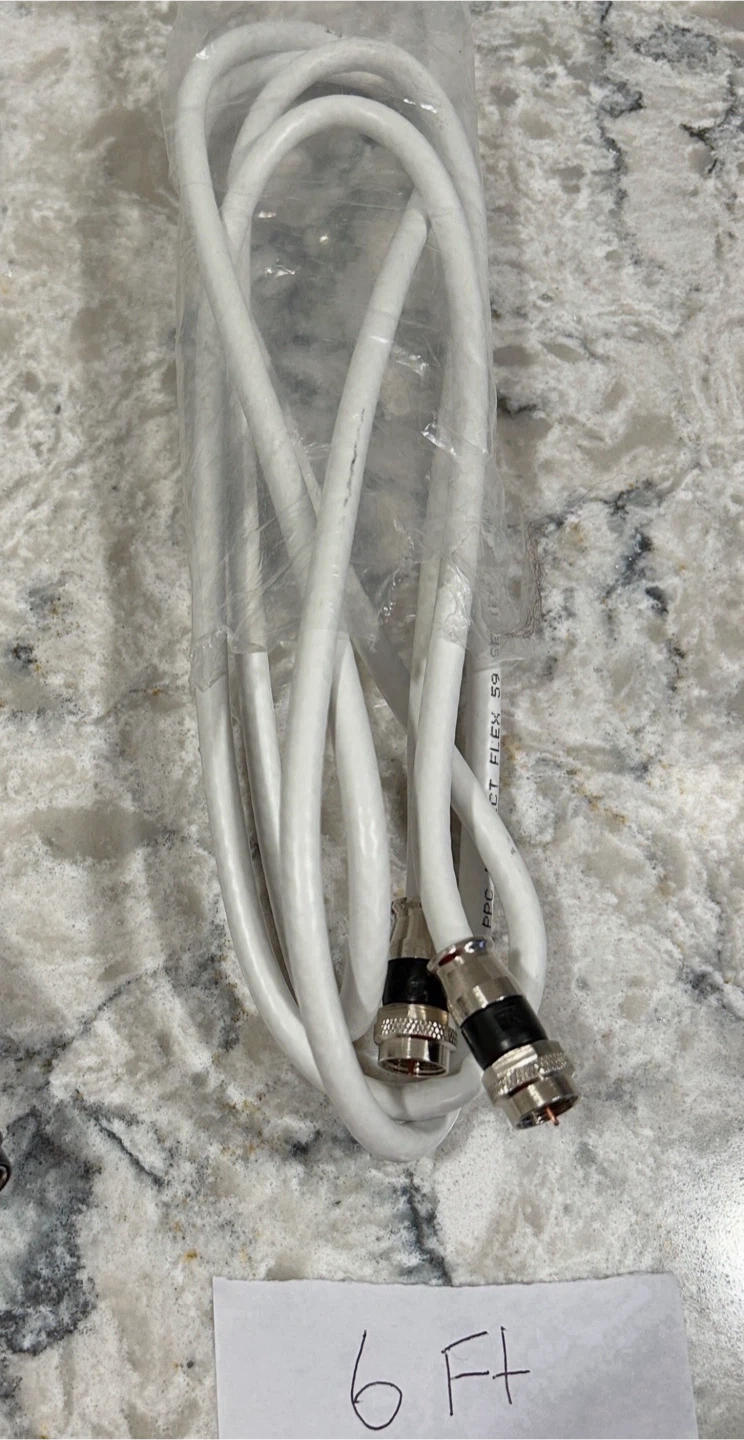 6ft White and Cream Coax Cable ($5 each) - photo 2