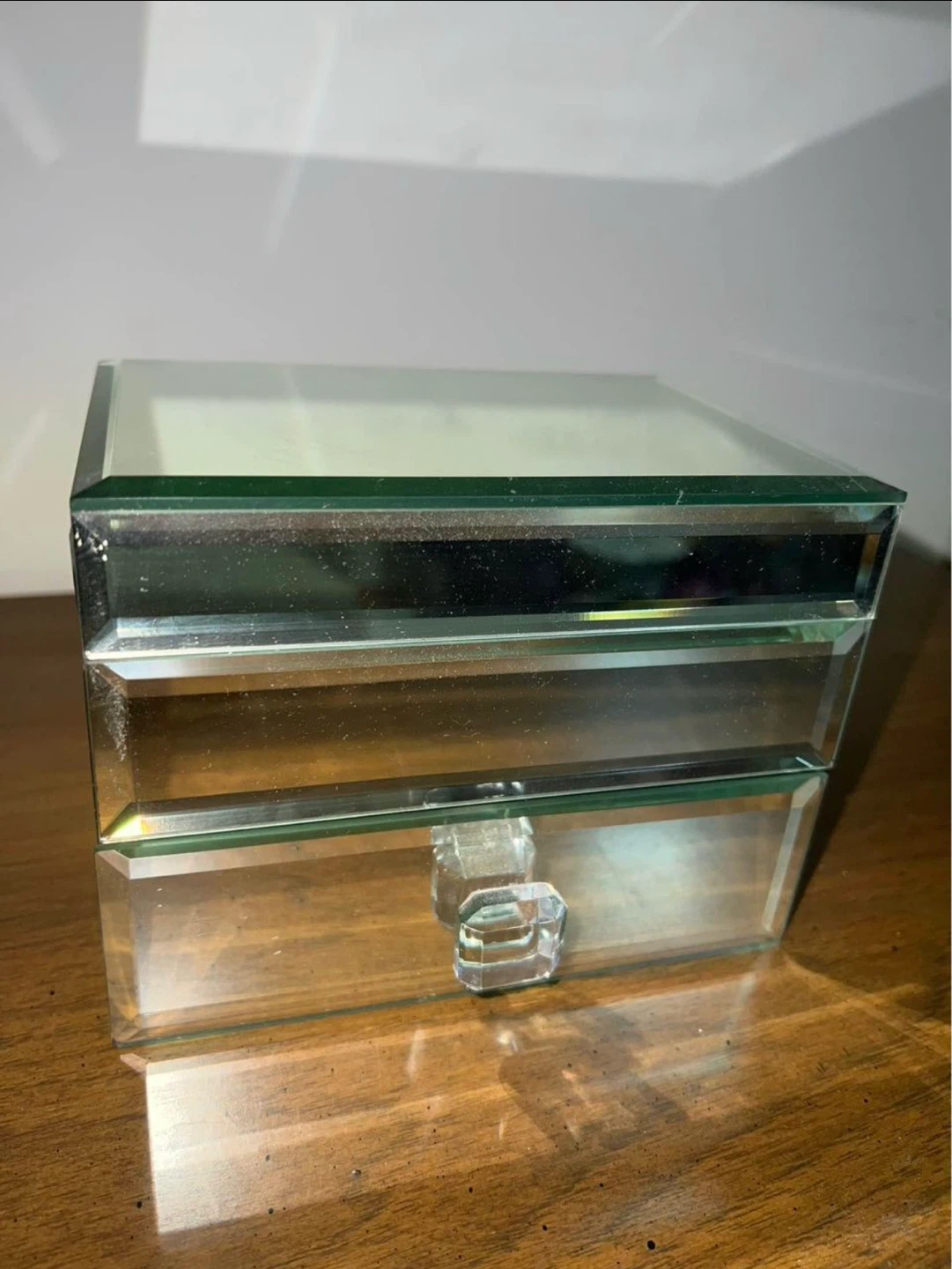 New-Mirrored Glass Jewellery Box with Drawer