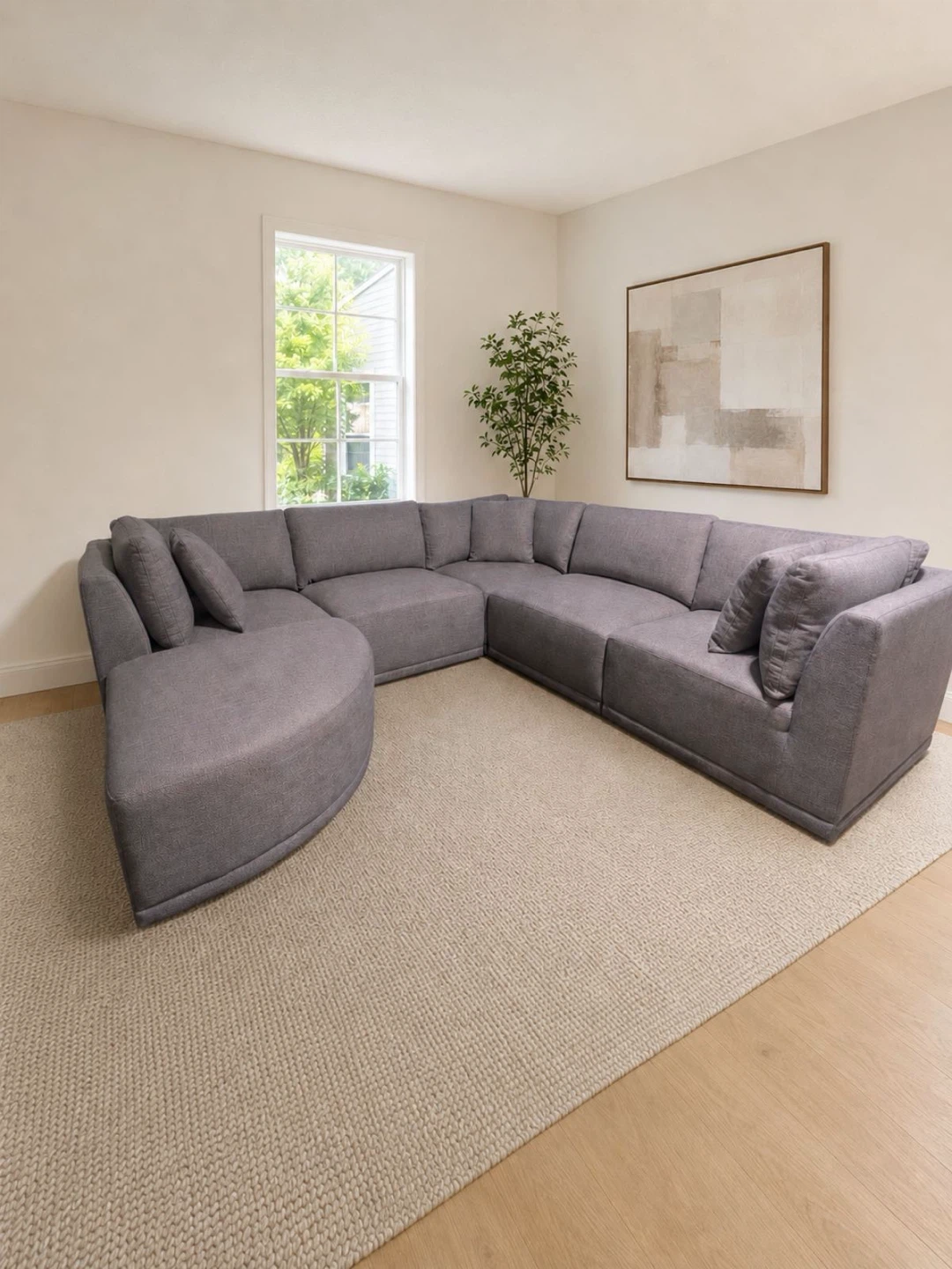 Beautiful Grey Sectional Sofa ( Deliver Available )