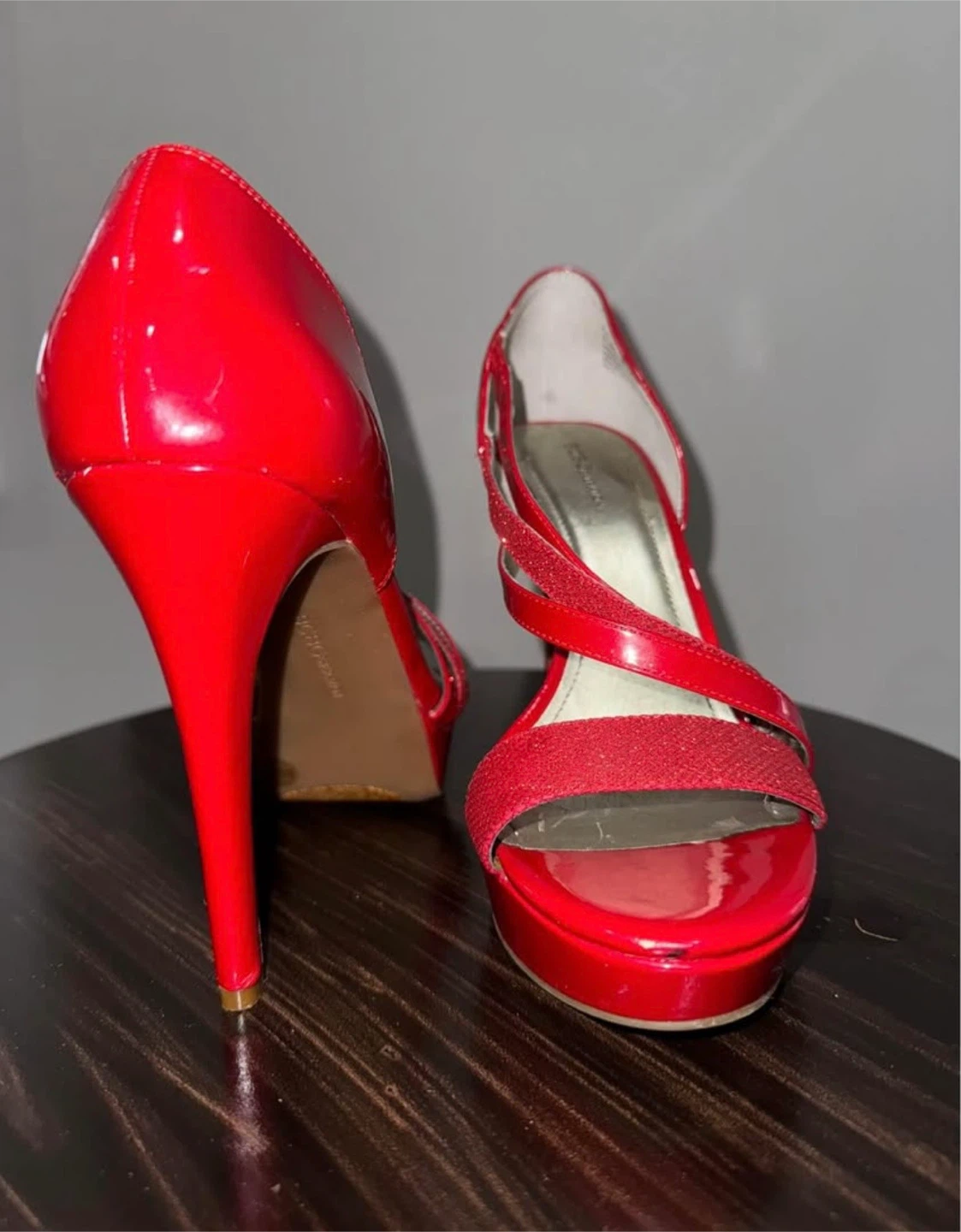 Red Heels with Glitter Straps