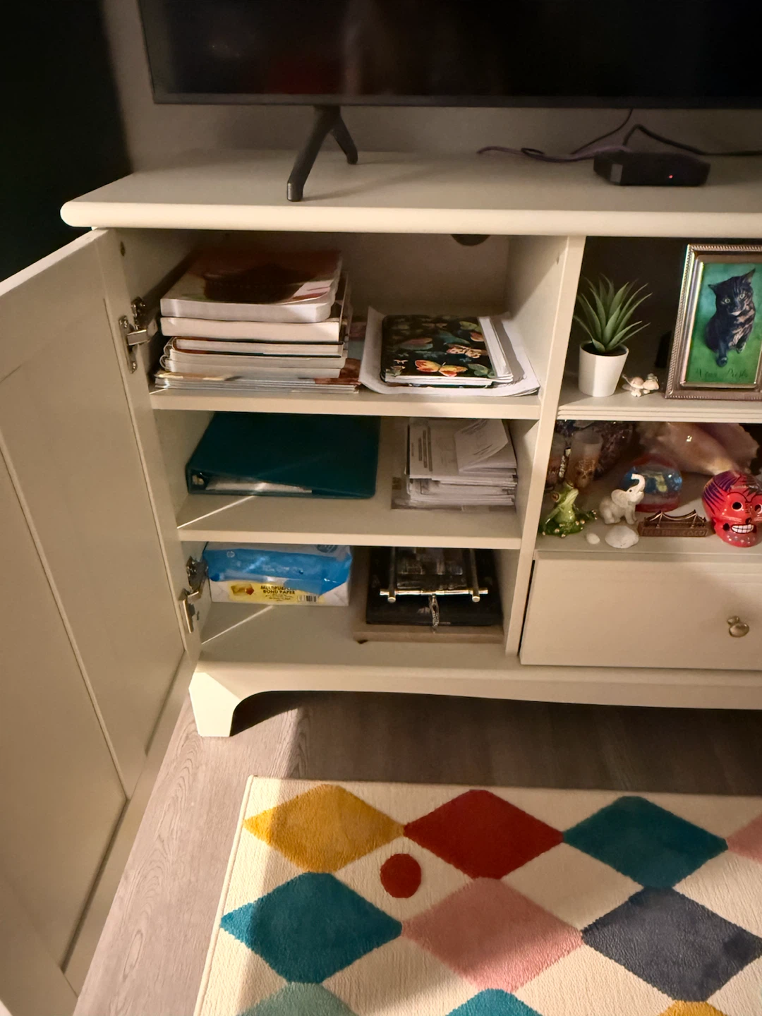 Cream Media Console - photo 3