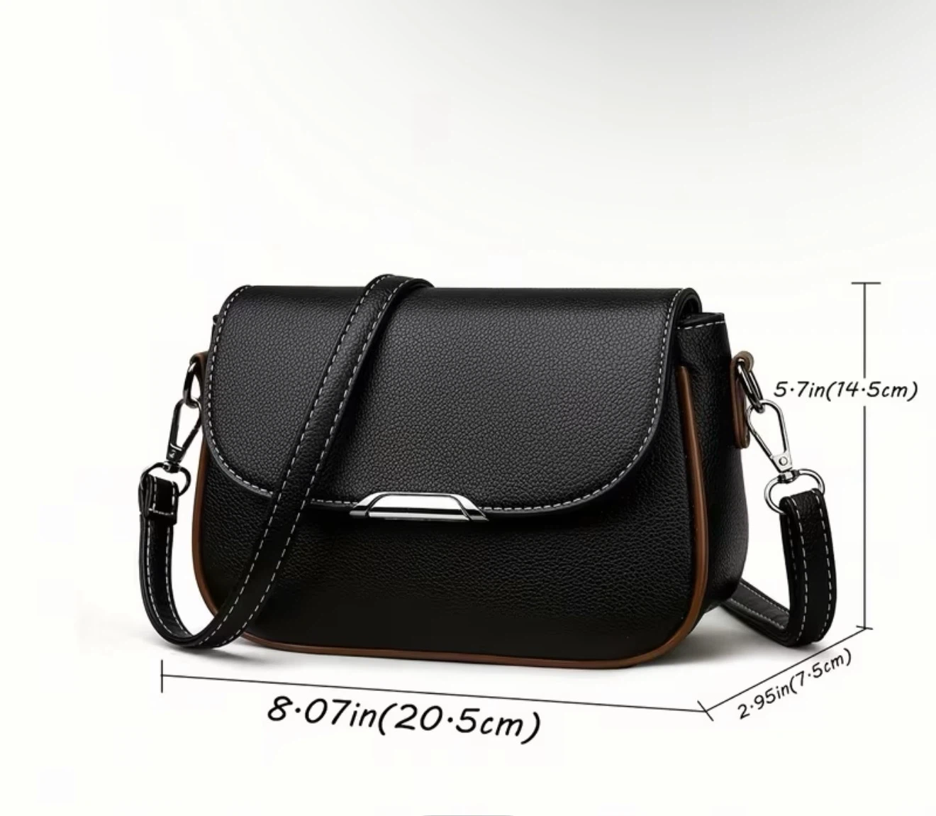 Black Faux Leather Crossbody Bag - photo 2