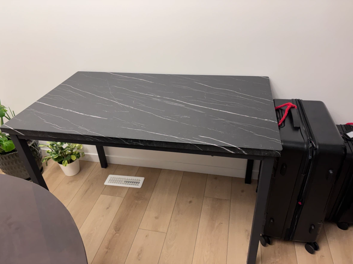 Marble Top table with Black Metal Legs