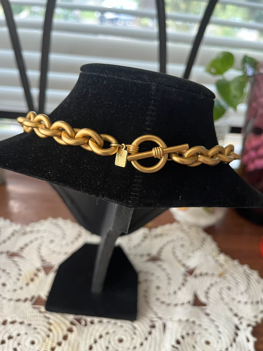 Vintage Anne Klein Gold Tone Statement Necklace - photo 2