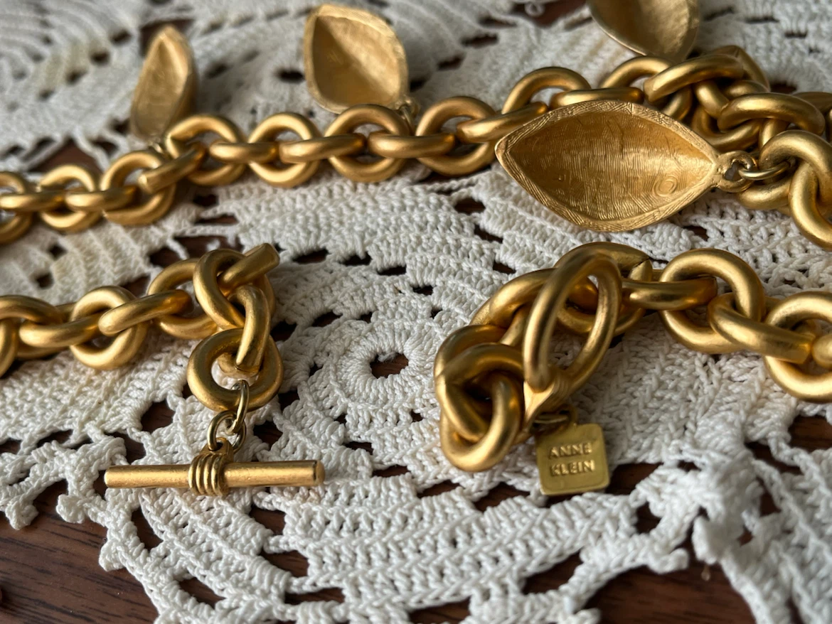 Vintage Anne Klein Gold Tone Statement Necklace - photo 4