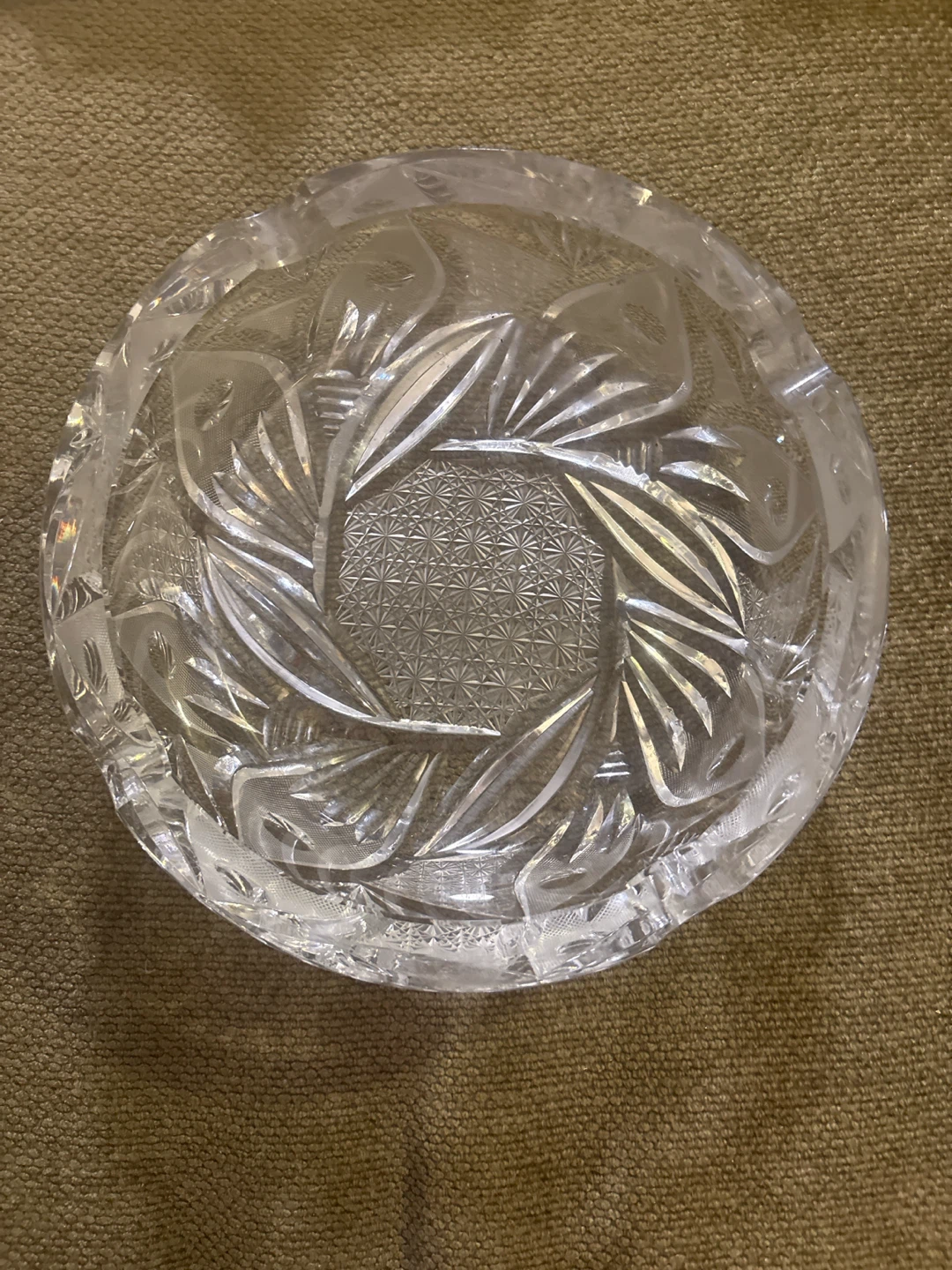 Crystal Glass etched Ashtray