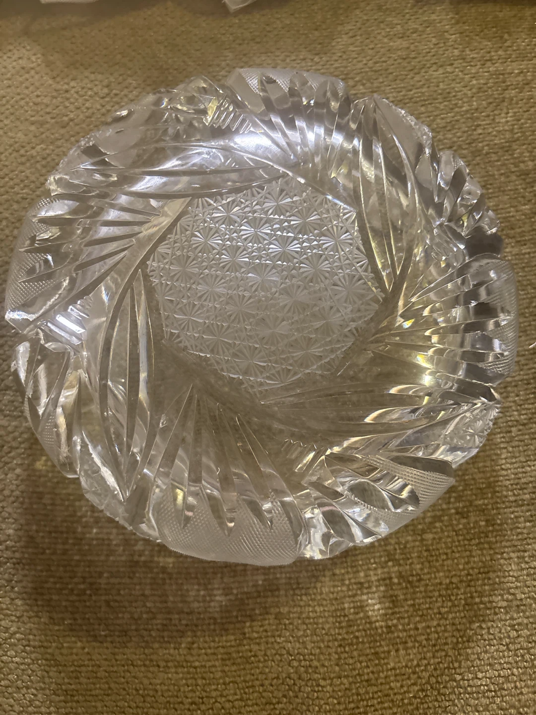 Crystal Glass etched Ashtray - photo 2