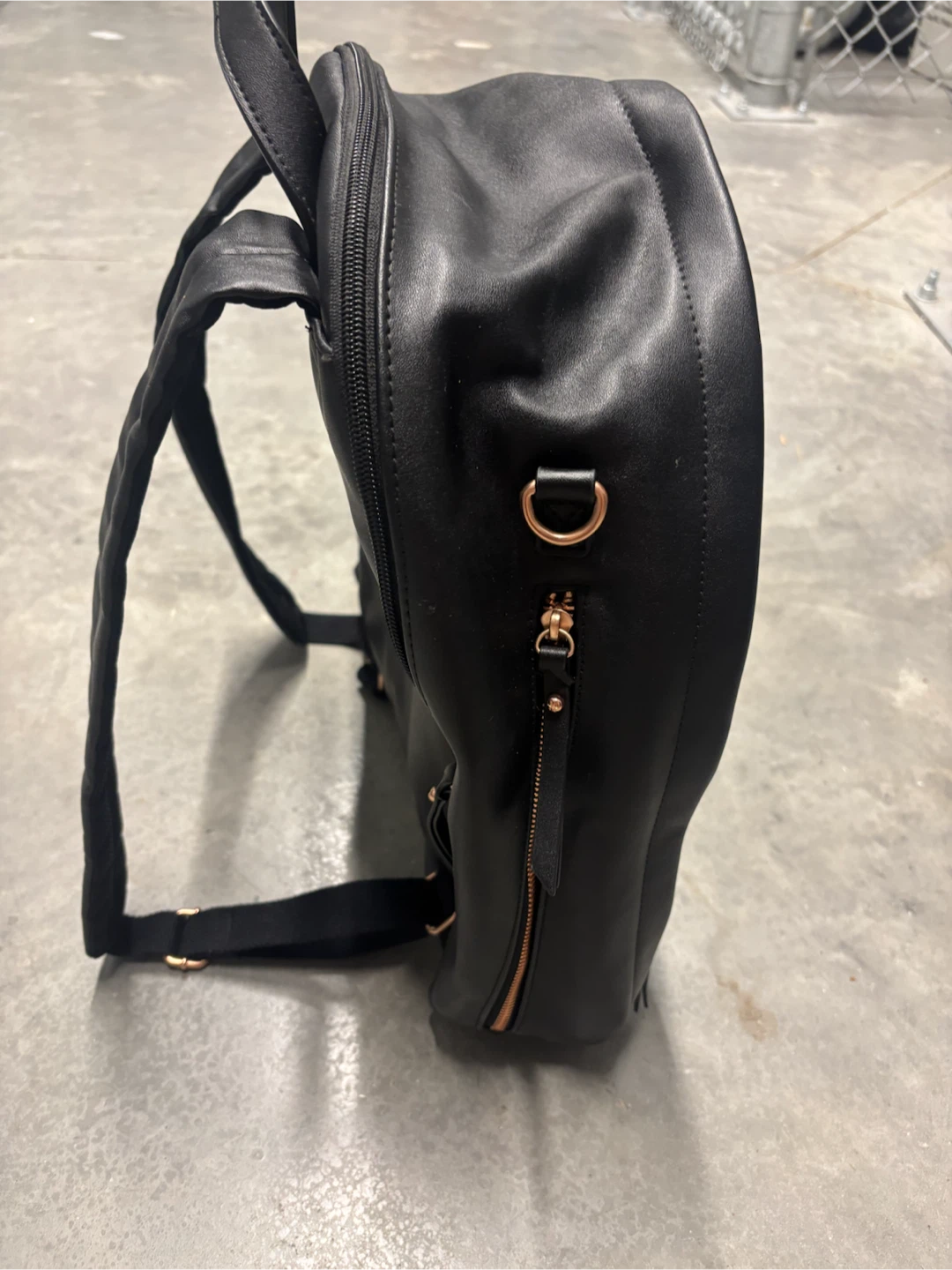 Skip Hop Black Faux Leather Backpack - photo 2
