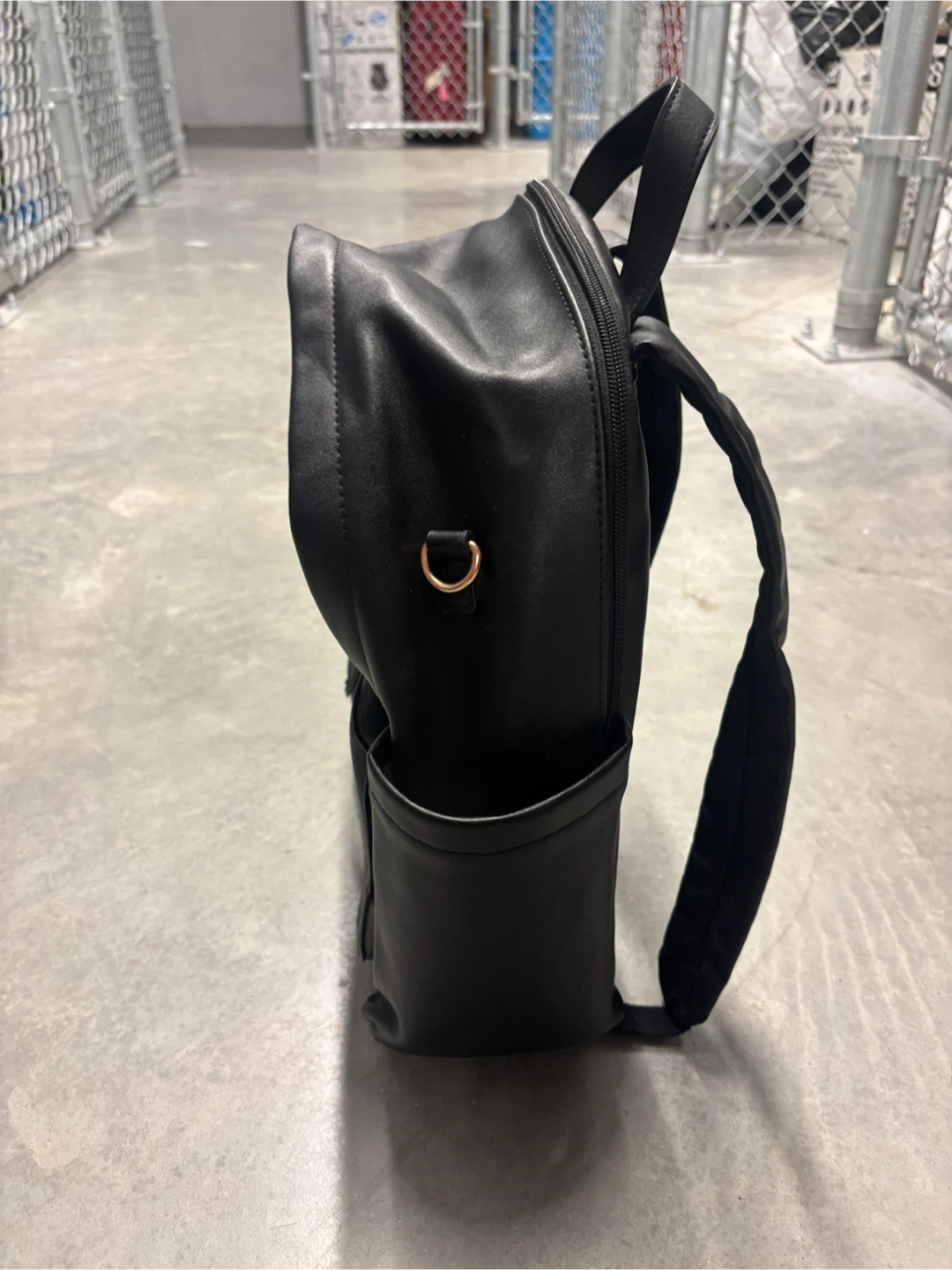 Skip Hop Black Faux Leather Backpack - photo 3