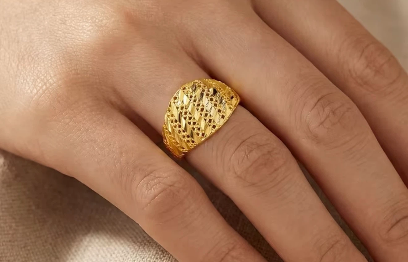 18K Plated  Gold Tone Statement Ring