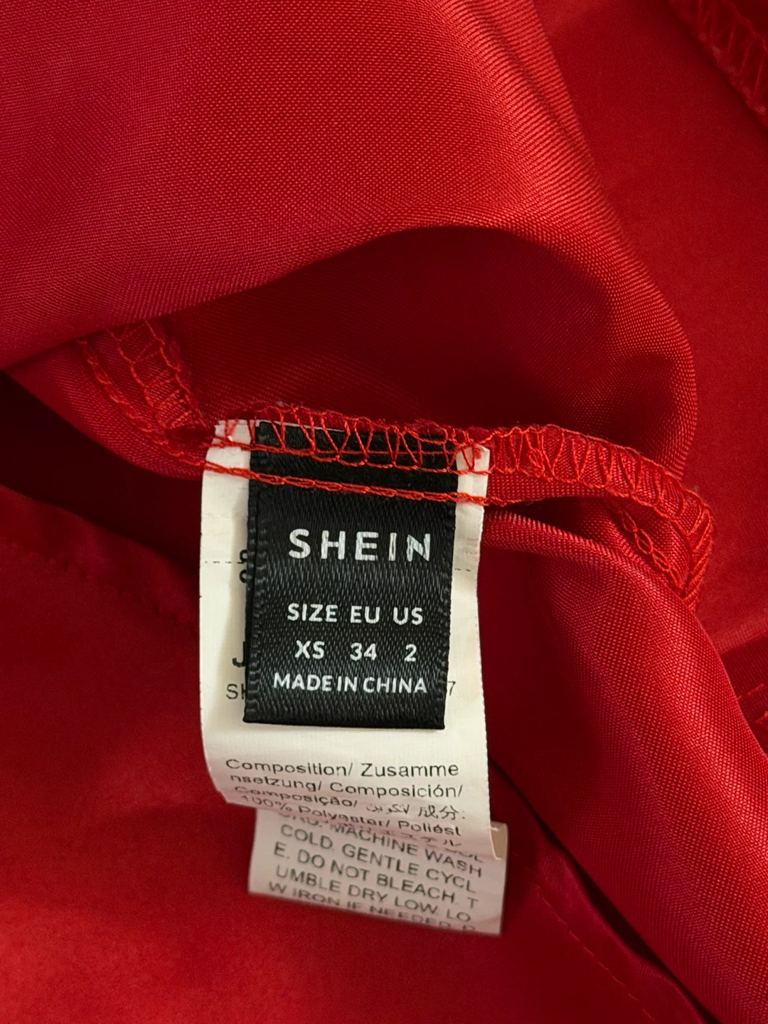 SHEIN Red Off-the-Shoulder Satin Dress XS - photo 5