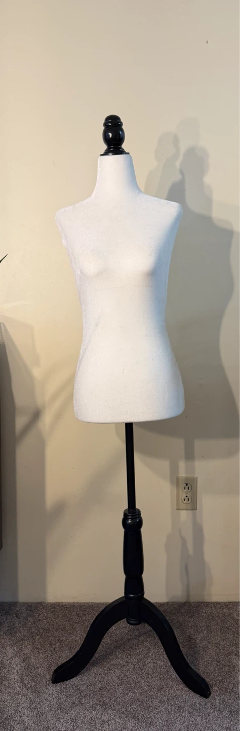 White Fabric Dress Form Mannequin with Stand