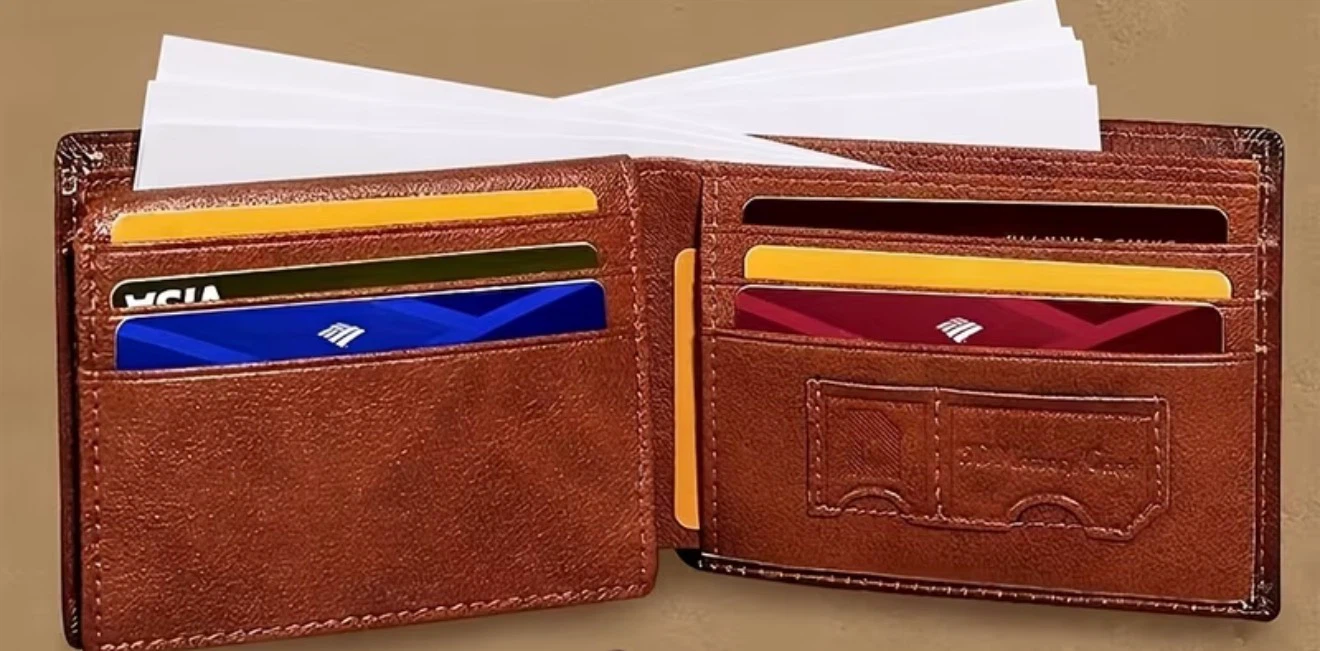 Leather Brown Bi-fold Wallet with Photo Window - photo 3