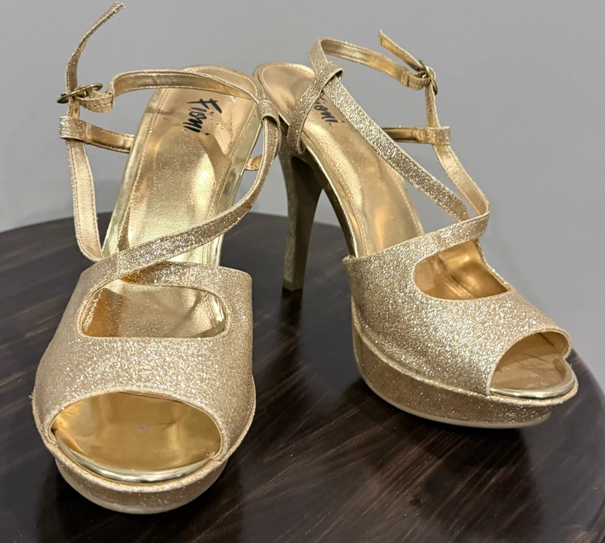Gold Glitter Platform Heels - photo 2