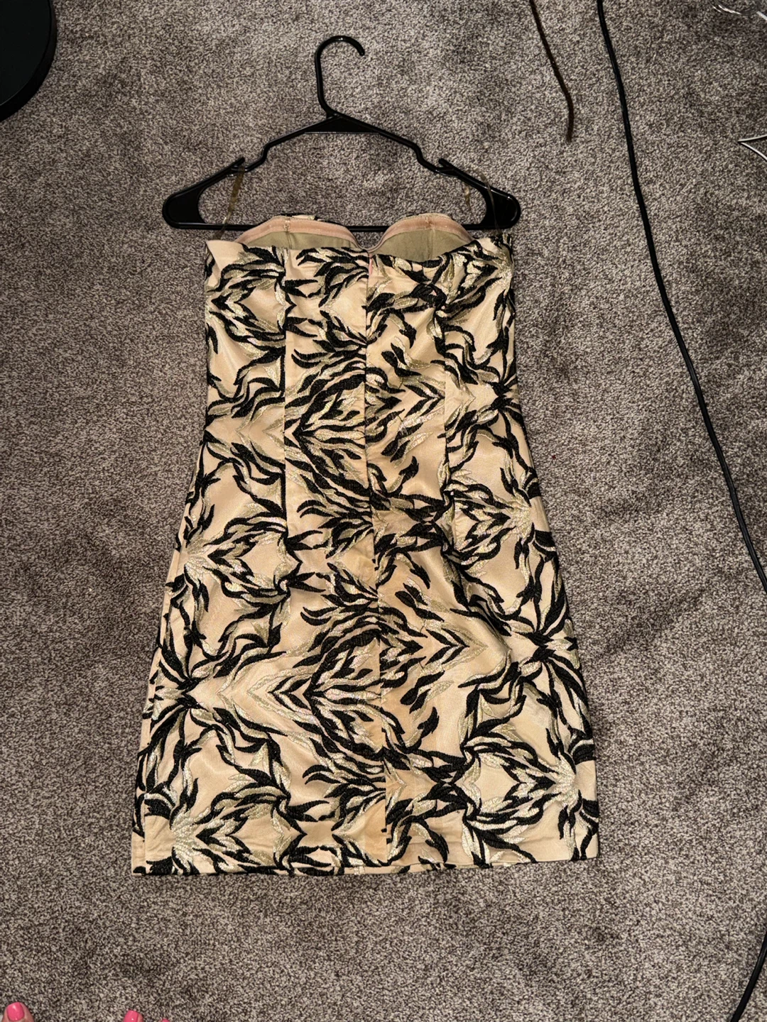 Strapless Embroidered Mini Dress Size 38 - photo 3