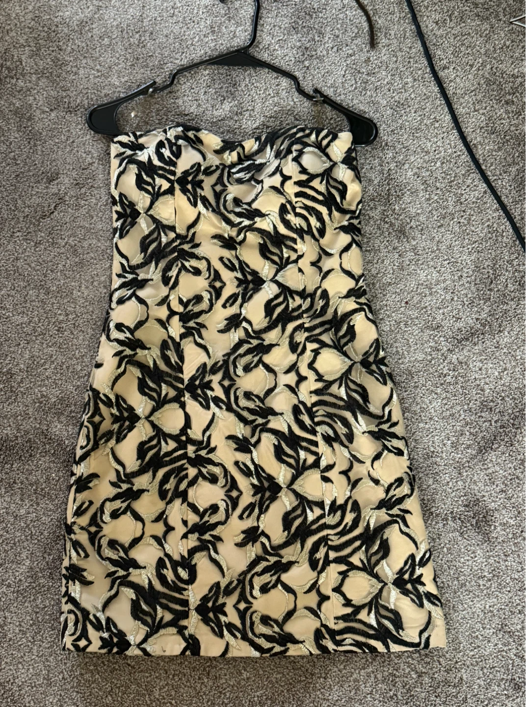 Strapless Embroidered Mini Dress Size 38