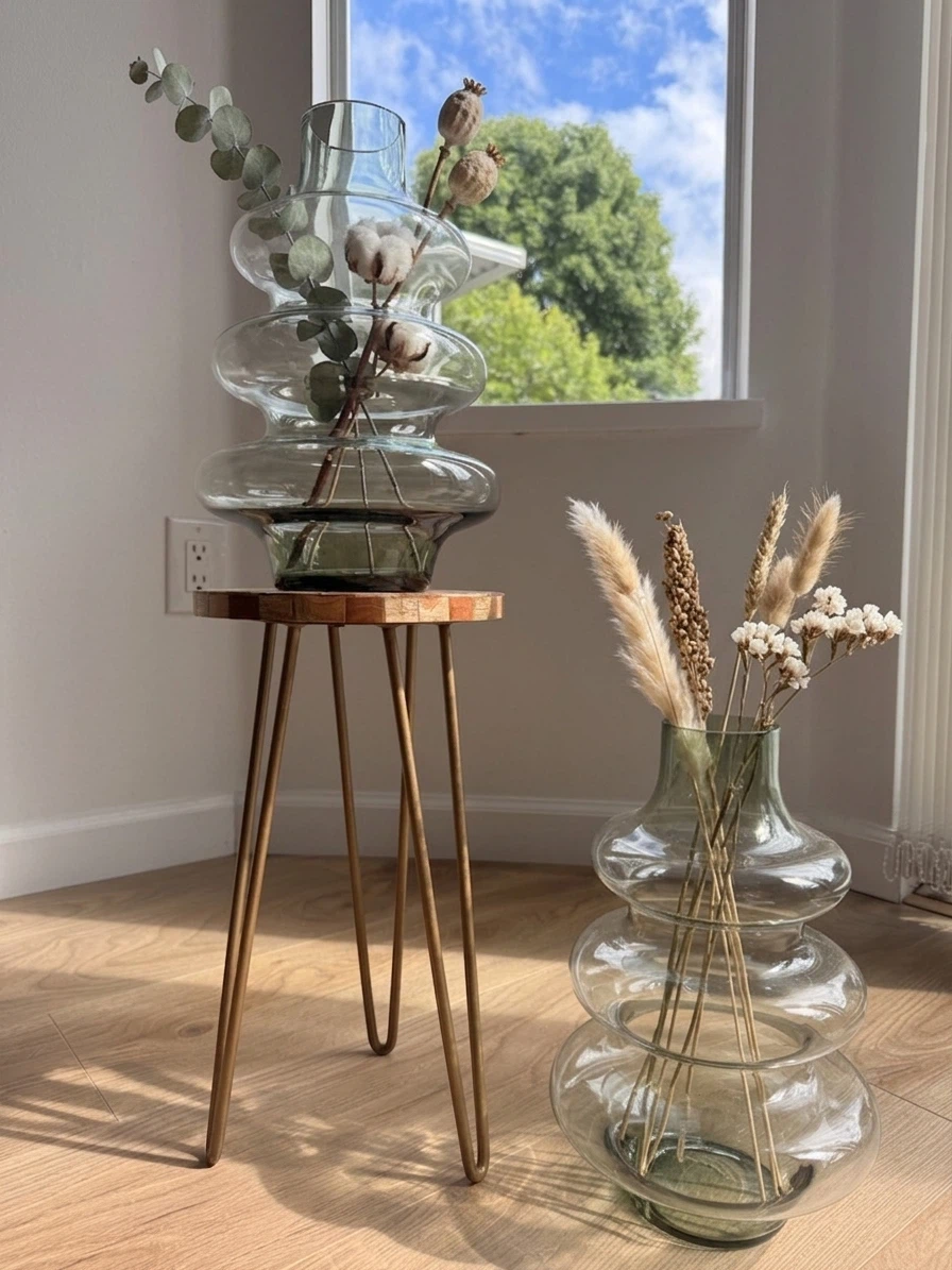 Modern Green Glass Bubble Vase (Each) 💚 - photo 2