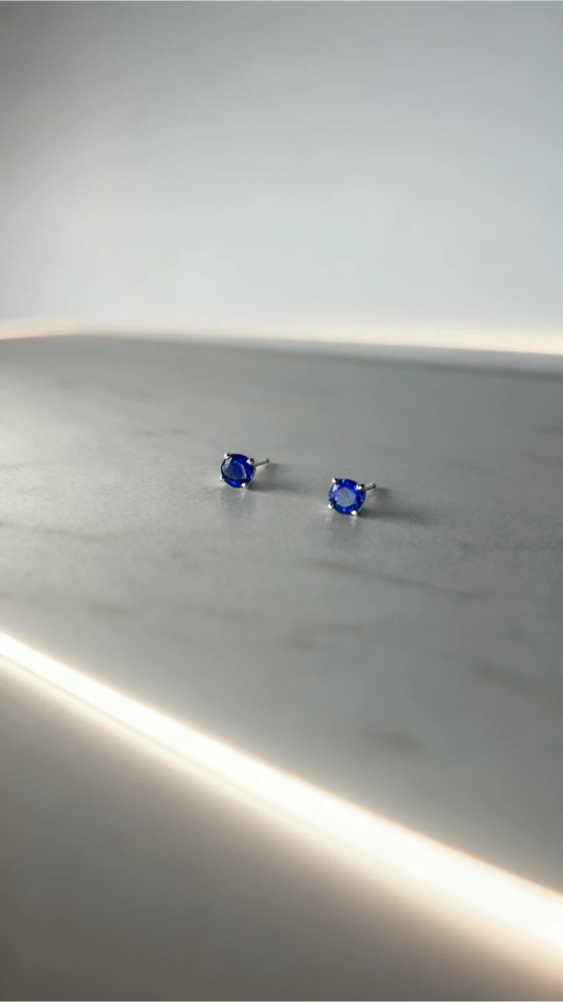 Natural Sapphire Stud Earrings