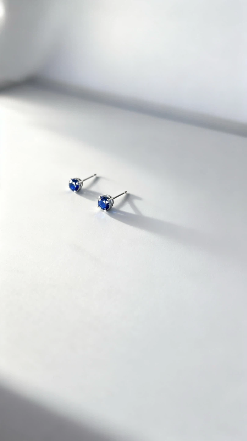 Natural Sapphire Stud Earrings - photo 2