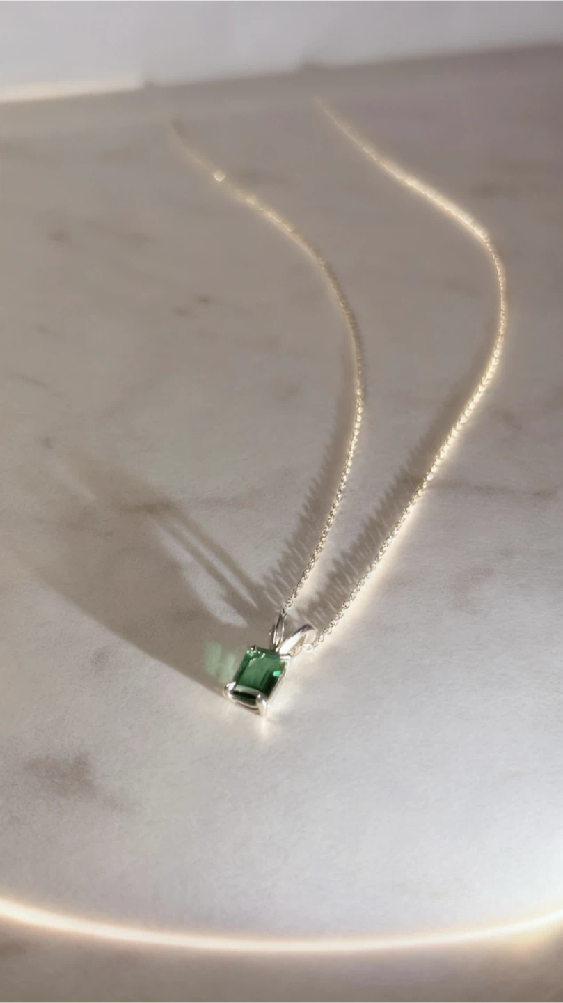 Real Emerald Pendant & Necklace - photo 2