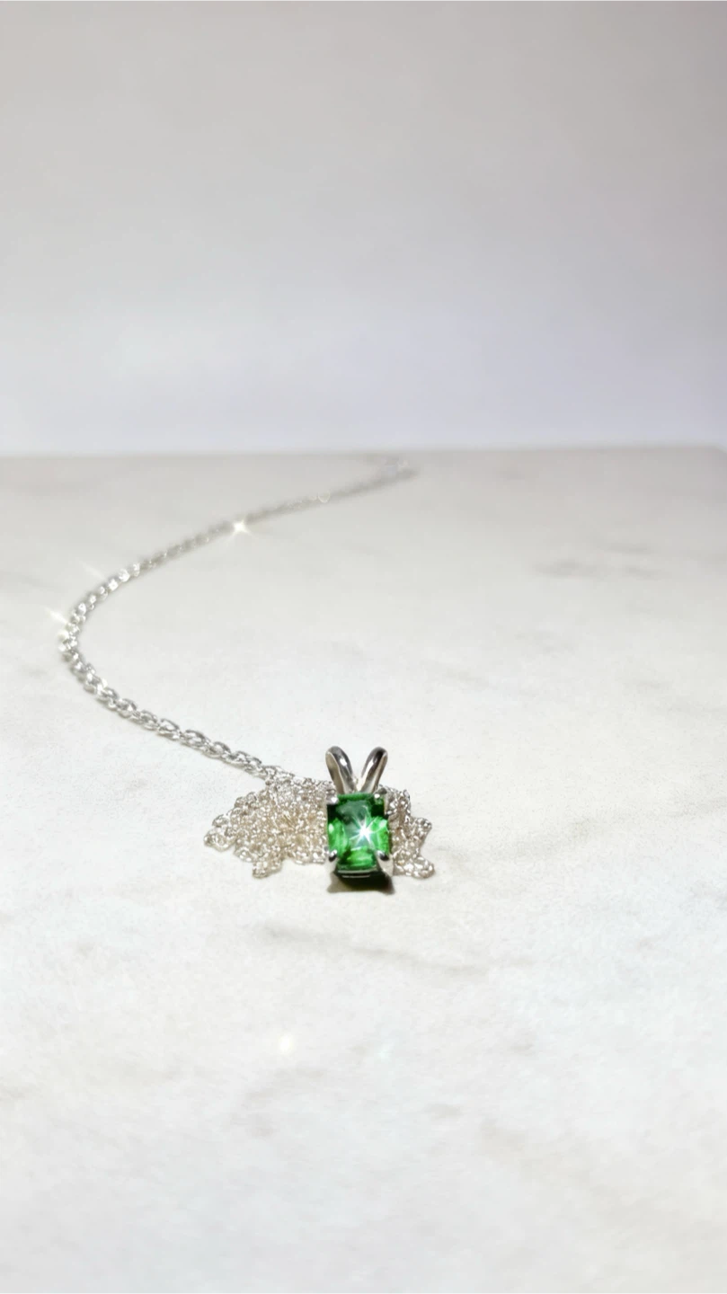 Real Emerald Pendant & Necklace - photo 3