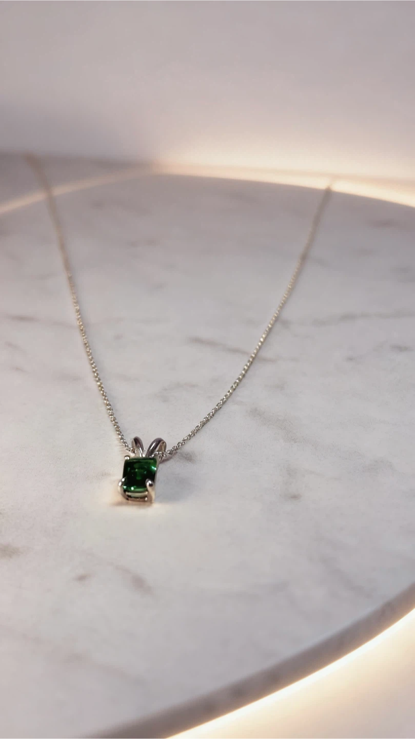 Real Emerald Pendant & Necklace - photo 4