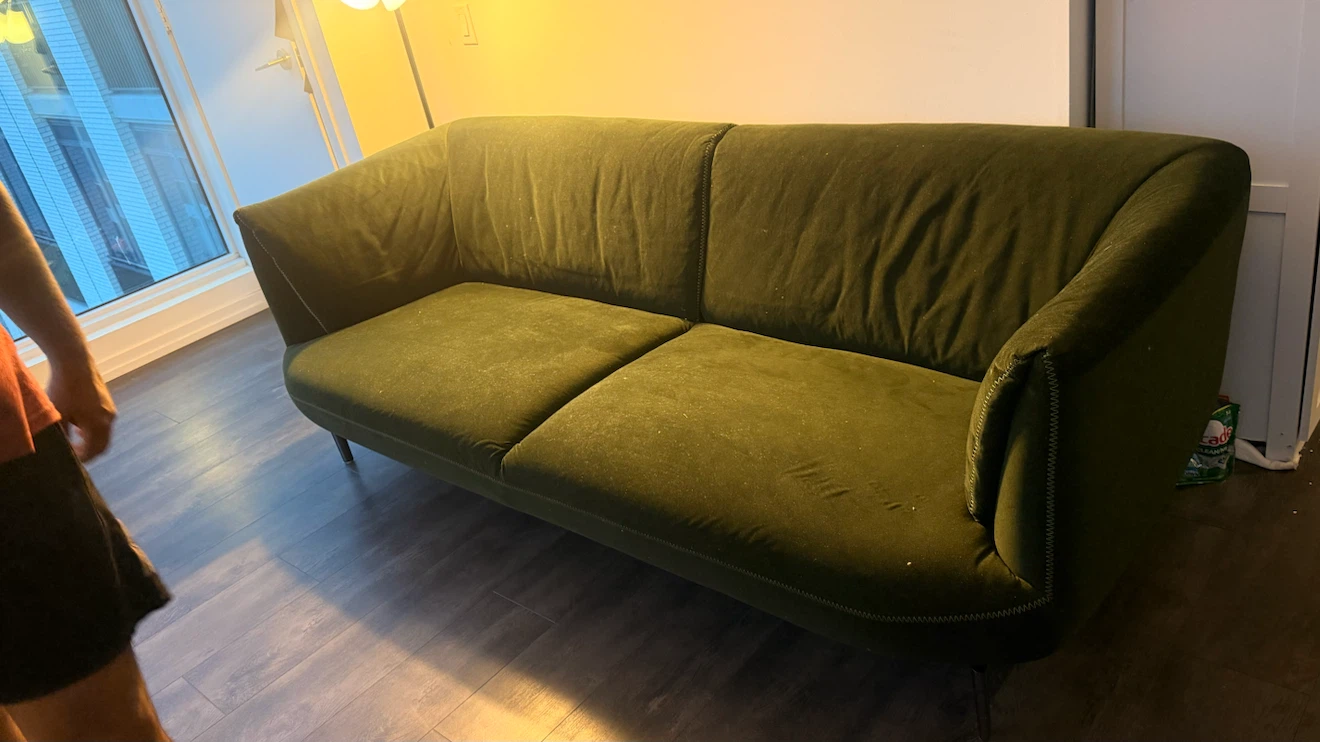 Green Velvet Sofa ( 3 seater) - photo 3