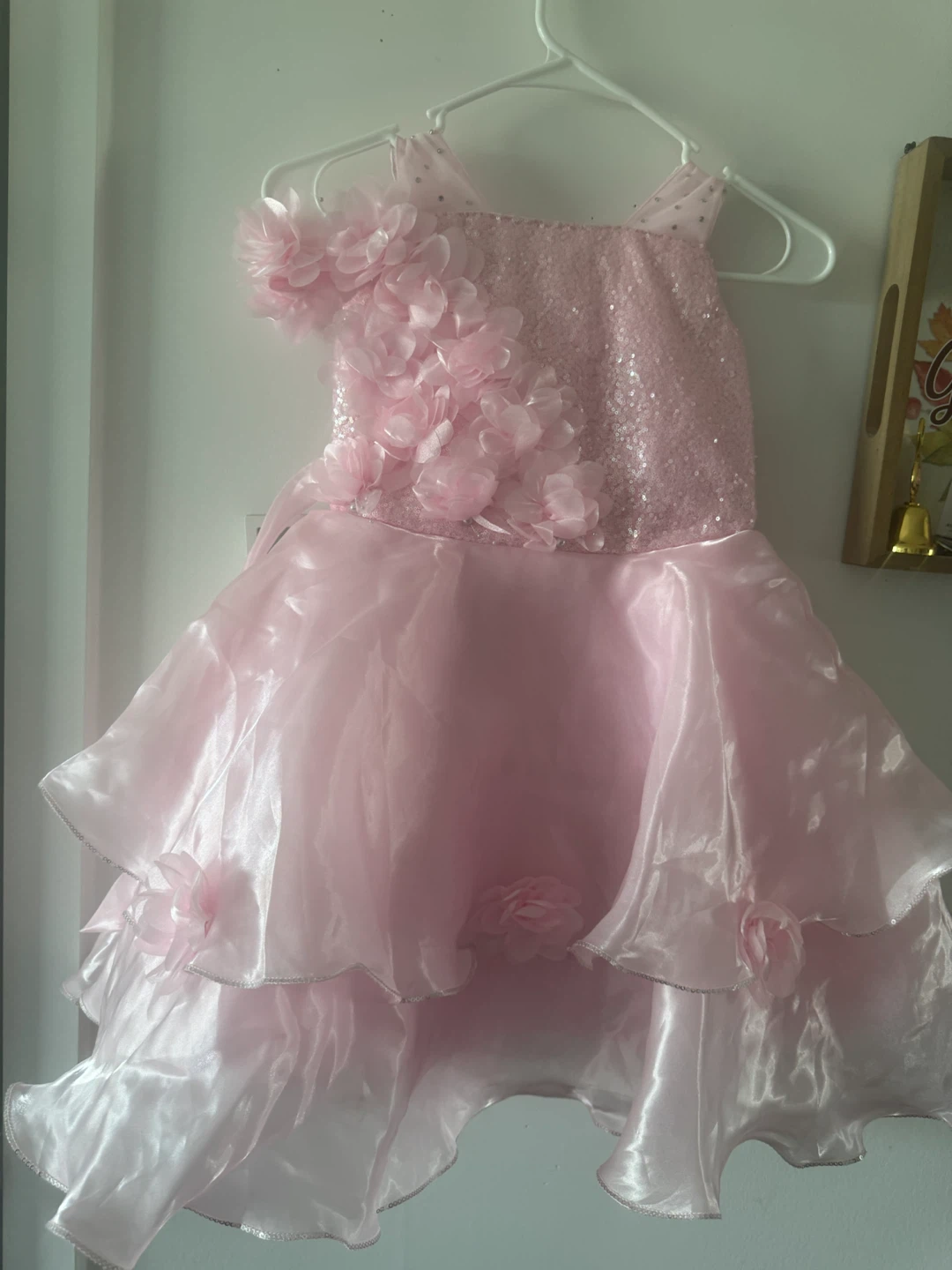 Pink sequin and floral dress