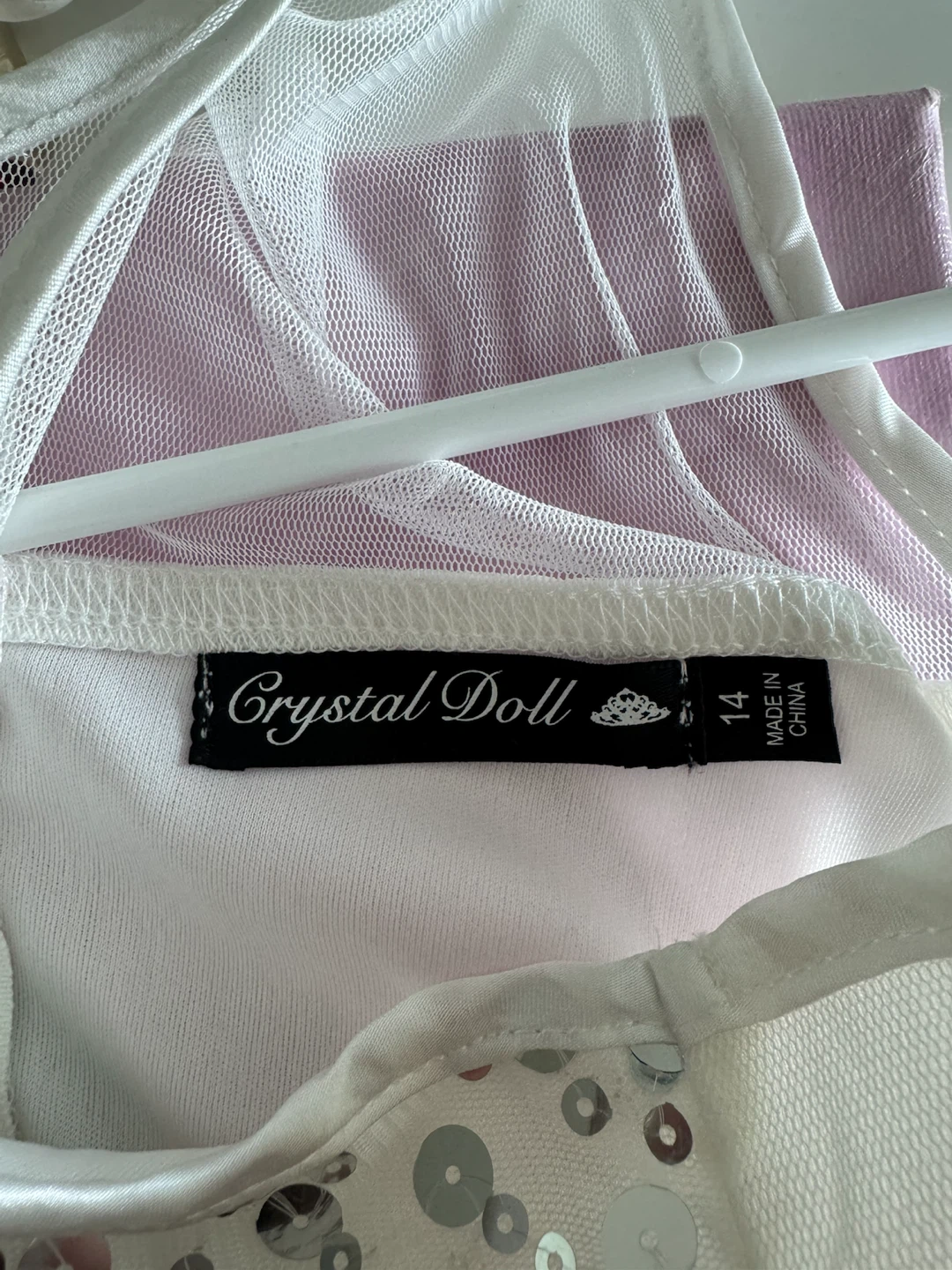 Crystal Doll White Sequin Dress Size 14 - photo 2