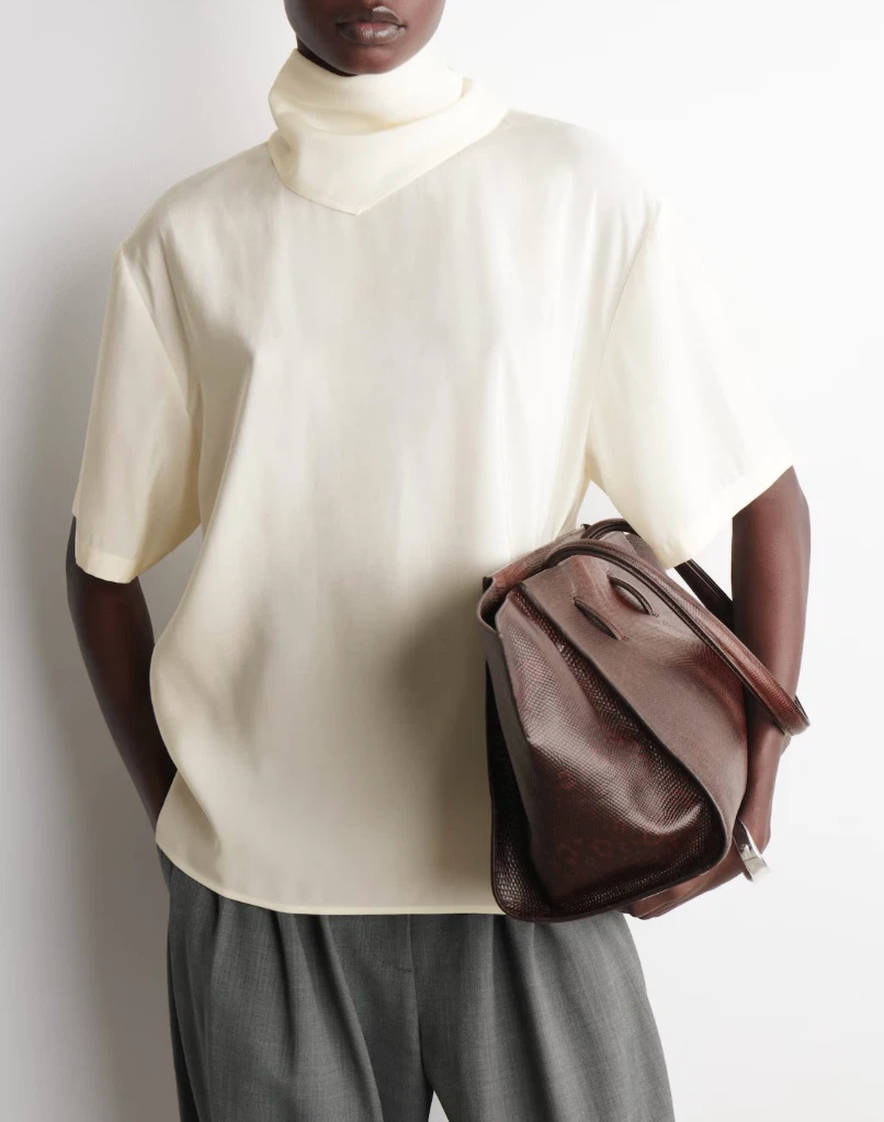COS Draped Scarf-Detail Blouse (size M)
