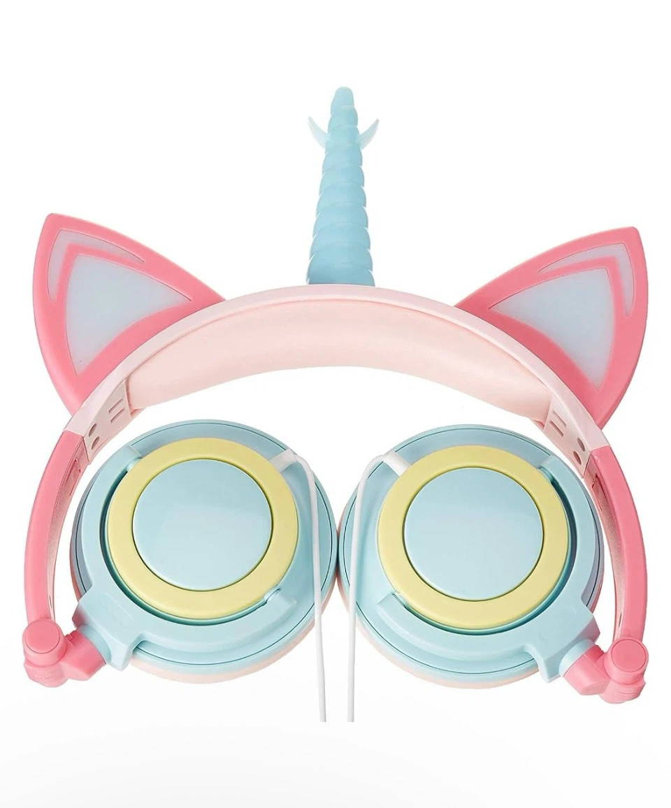Unicorn Kid Headphones Pink Blue Yellow
