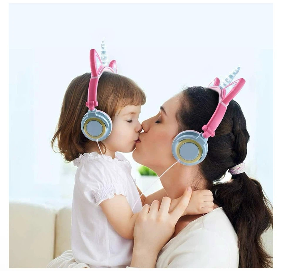 Unicorn Kid Headphones Pink Blue Yellow - photo 3