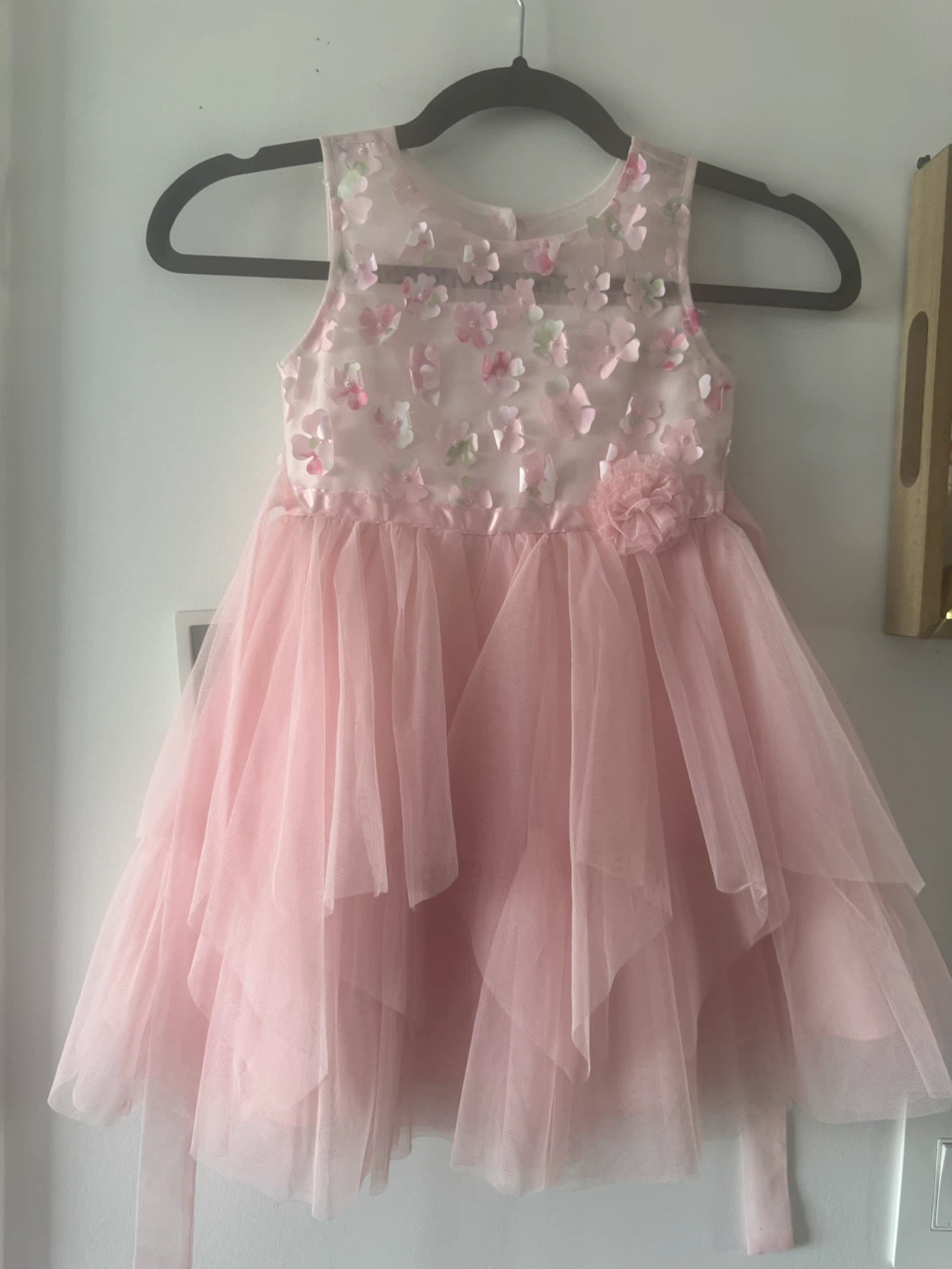 Jona Michelle Pink Floral Tulle Dress Size 4T - photo 2