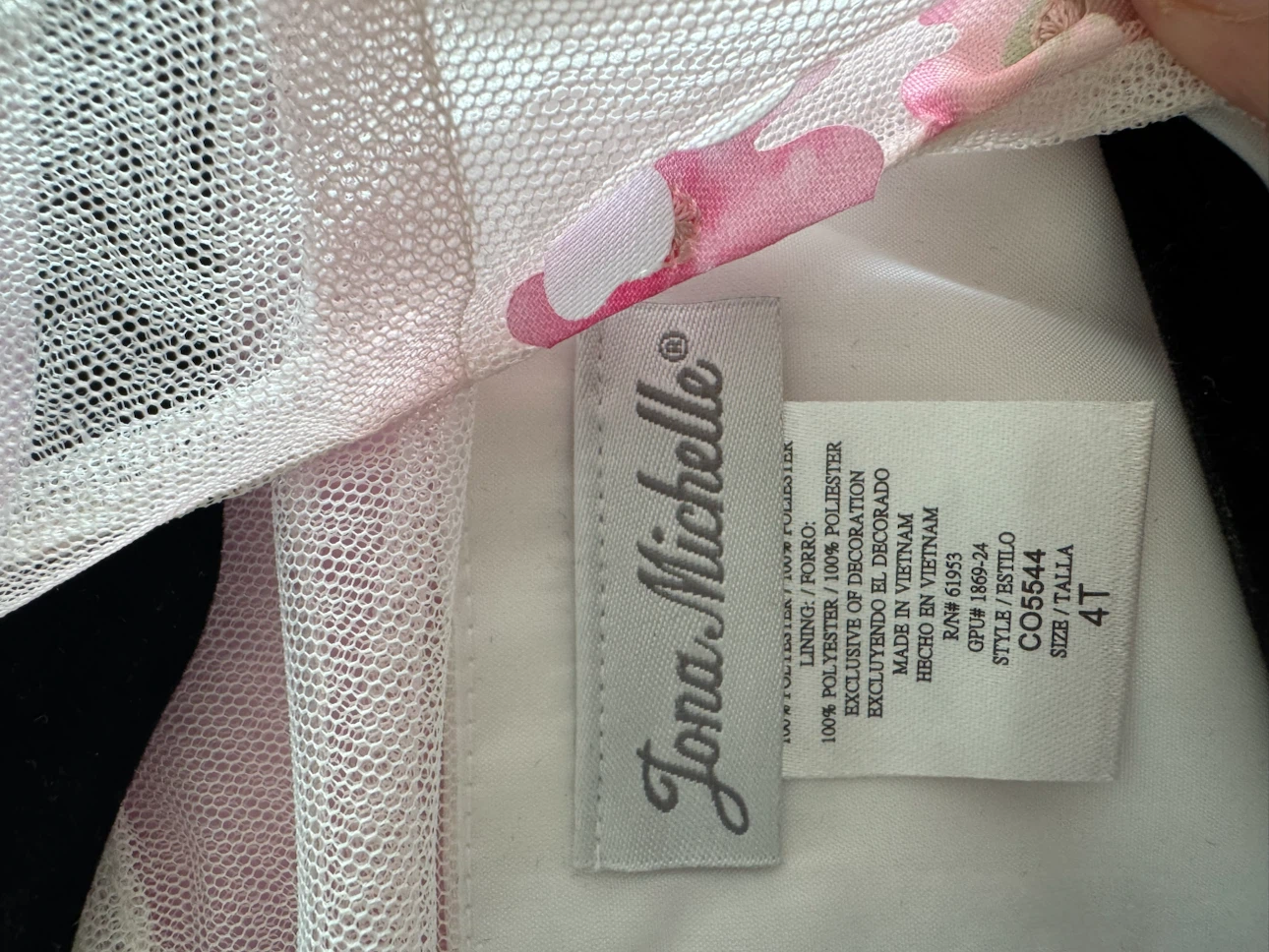 Jona Michelle Pink Floral Tulle Dress Size 4T - photo 3