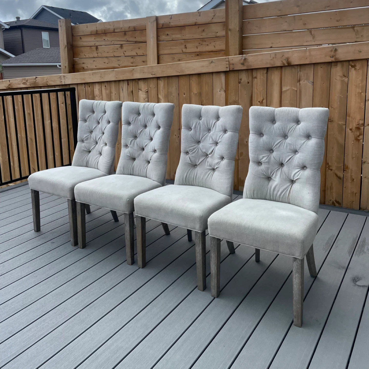 4 Tufted Dining Chairs - photo 5