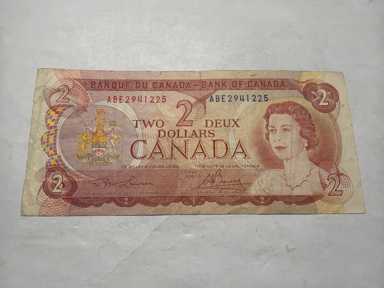 1974 Bank of Canada Two Dollar Bill