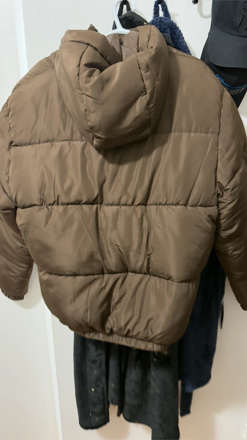 Men’s Brown Puffer Jacket with Hood - photo 2