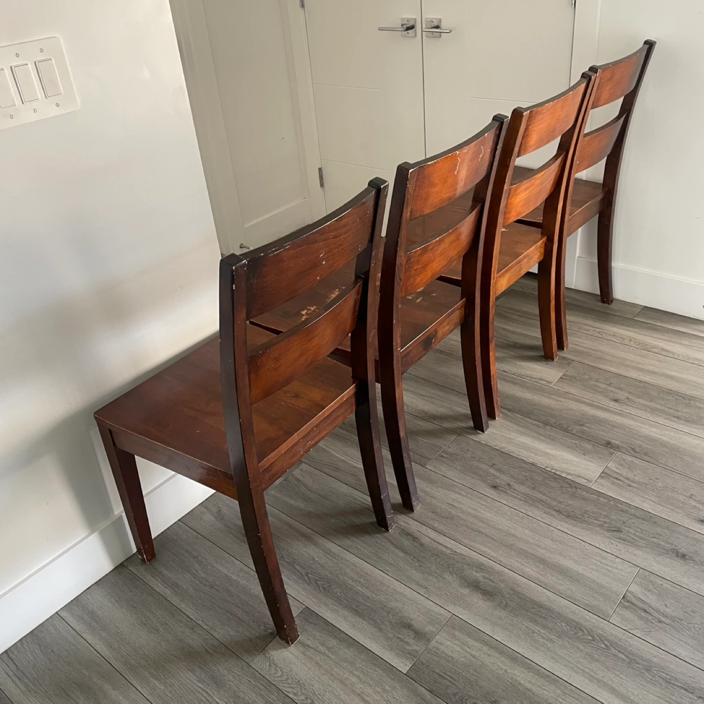 4 Wooden Dining Chairs - photo 4