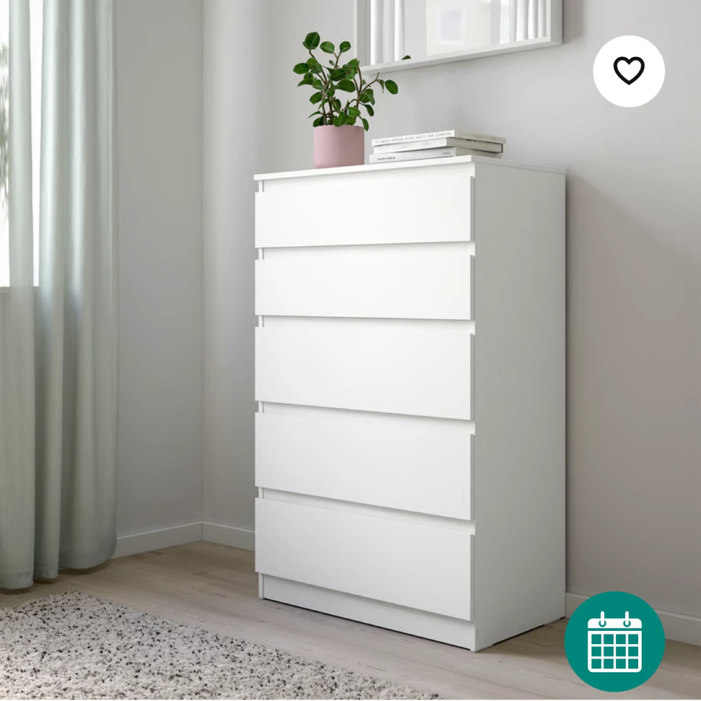 IKEA kullen White 5-Drawer Chest of Drawers - photo 2