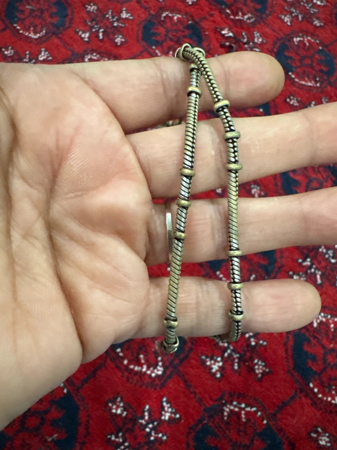 Silver-tone anklet with dangling charms - photo 2