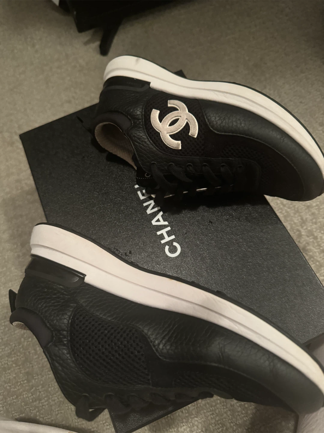 Chanel Black CC Sneakers - Size 35.5 - photo 2