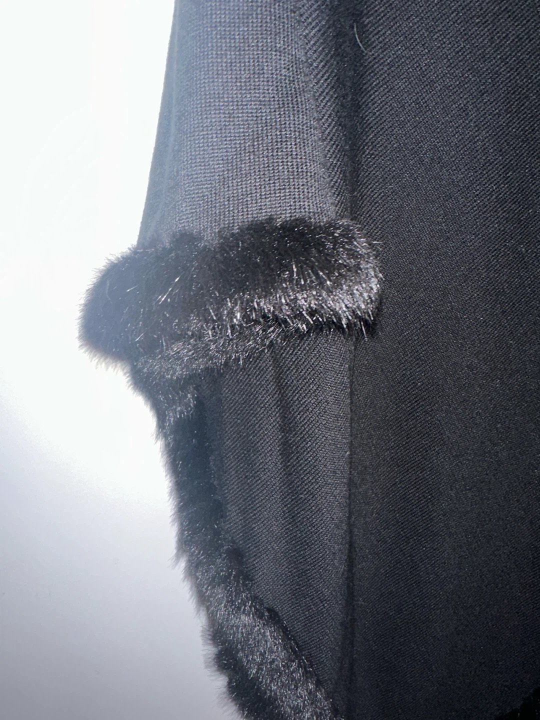 INC International Concepts Black Pancho with Faux Fur Trim - photo 3