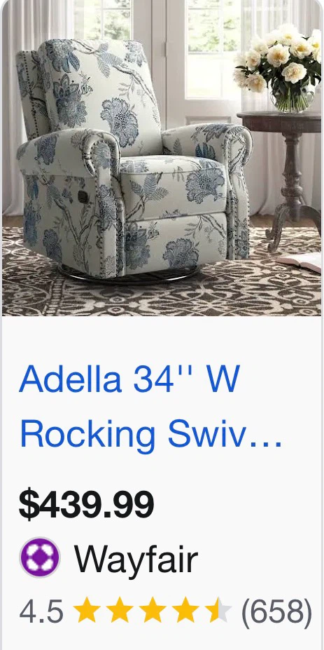 Adella Rocking Swivel Recliner Armchair - photo 4