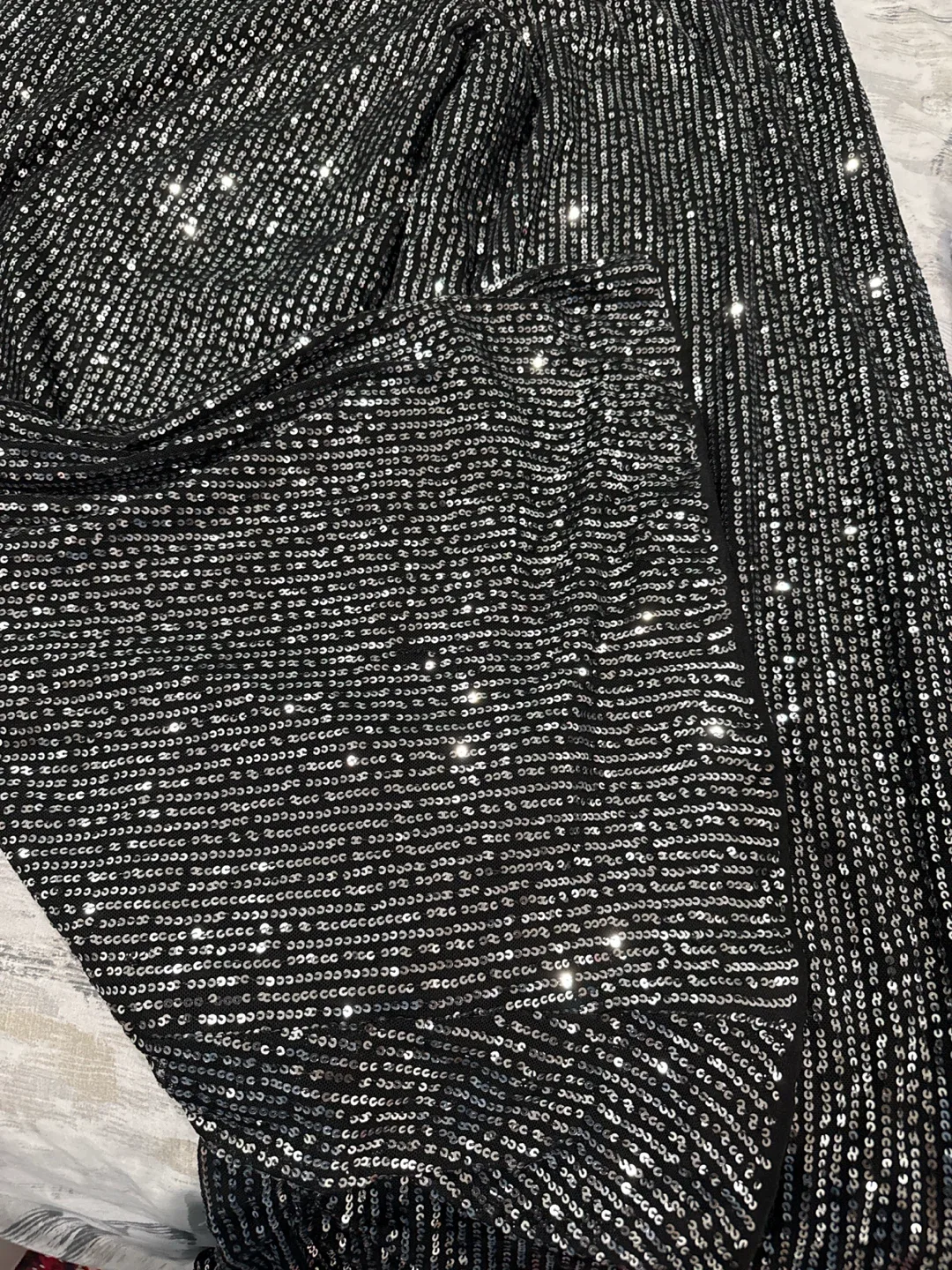 Sequin Tube Top and Wide Leg Pants Set - photo 2